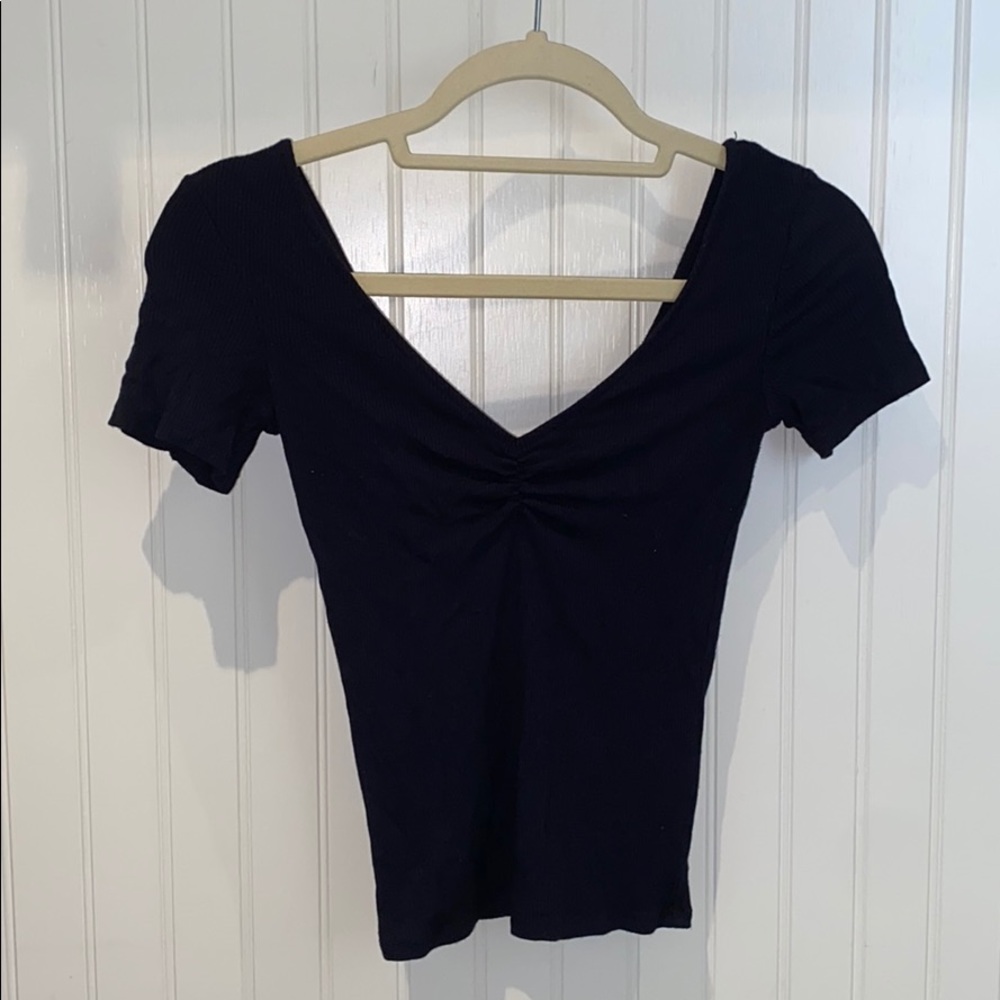 Black Ribbed Cropped top